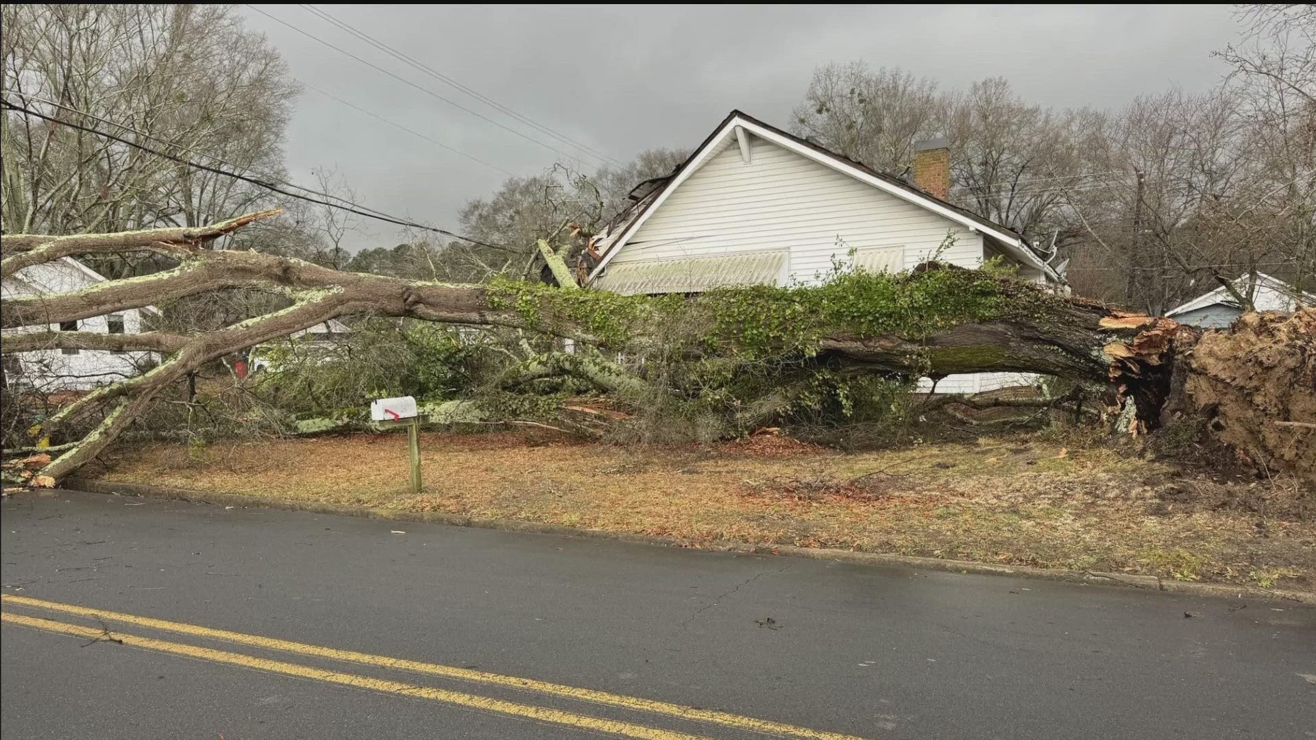 Fire officials said in the northern part of Floyd County, trees also came down on power lines.