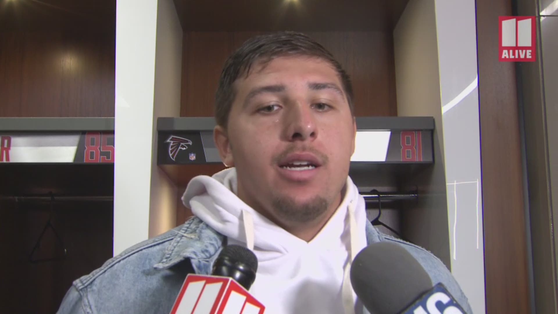 The Atlanta Falcons tight end talked about their win over the Jacksonville Jaguars during their final home game of the season.
