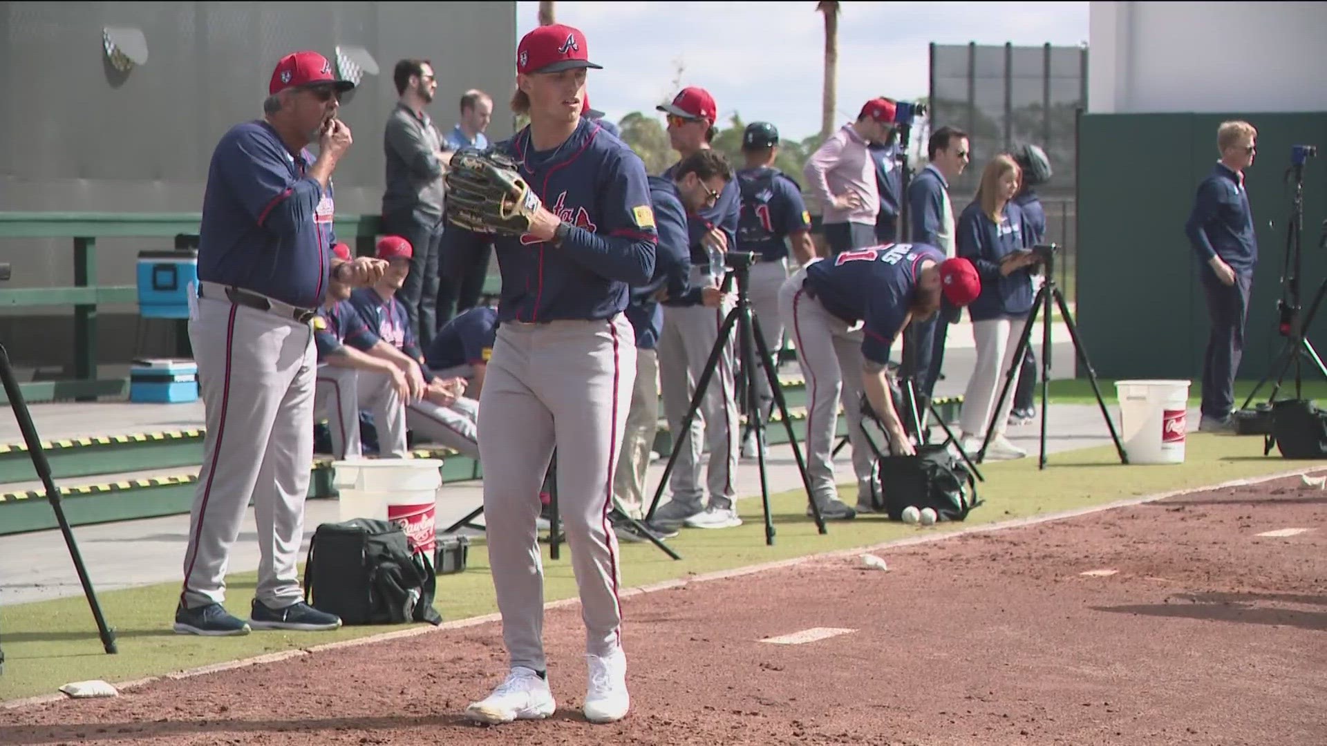 The Braves drafted pitcher Hurston Waldrep in the first round last year. 11Alive's Maria Martin spoke with him about how his first big league camp is going.