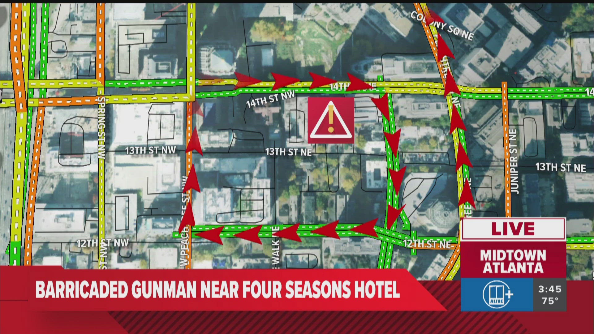 11Alive's traffic expert, Crash Clark, is breaking down the road detours in place after shots were fired near the Midtown Four Seasons hotel.