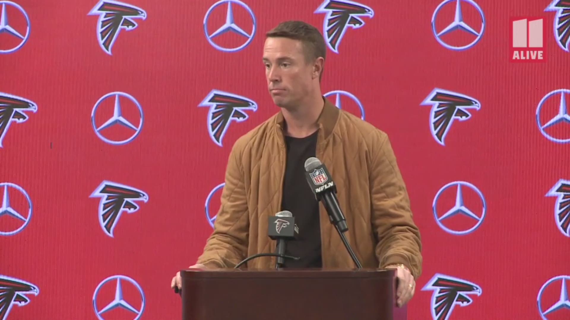 The Falcons' quarterback tackle spoke to 11Alive Sports in the locker room after the team's loss to Tampa Bay, Sunday.