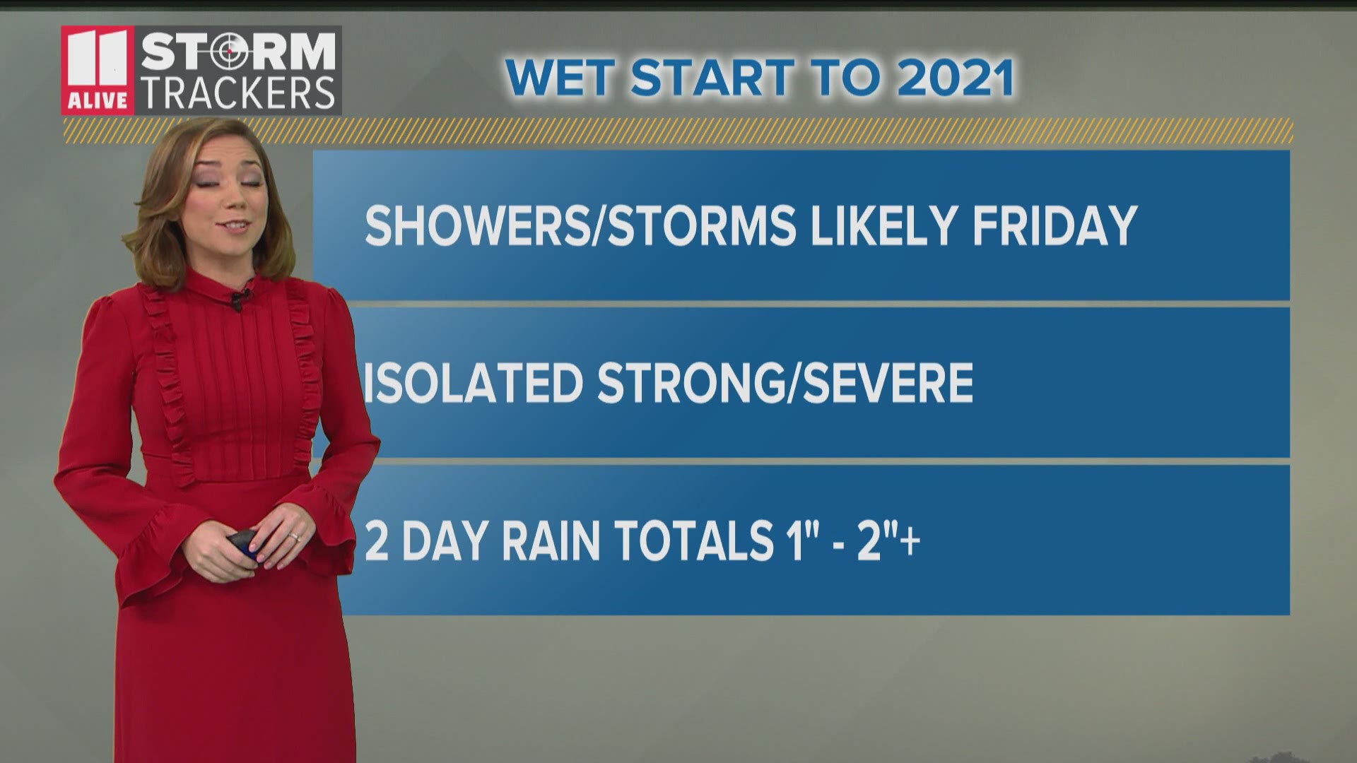 Thunderstorms are likely Friday, and a few could become strong to severe