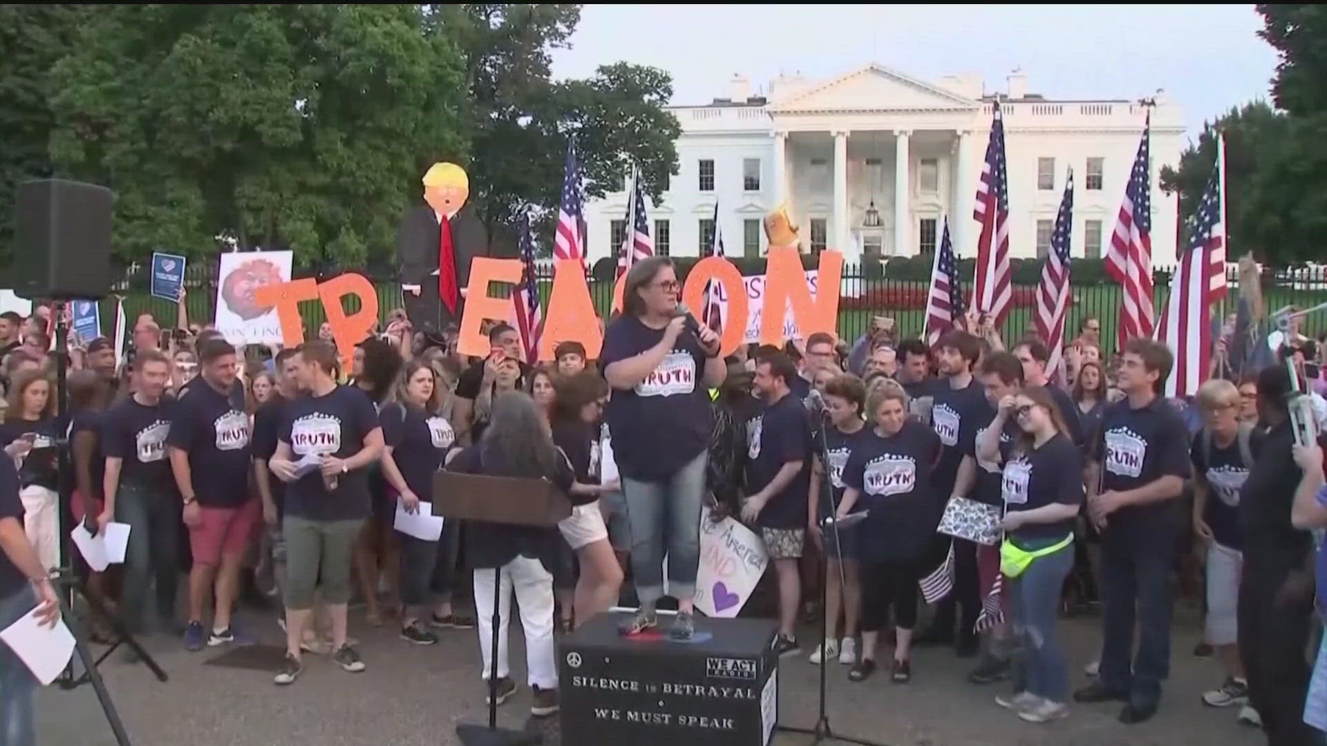 After Rosie O'Donnell criticized the Trump administrations handling of the Texas Floods, President Trump threatened to remove her citizenship. 