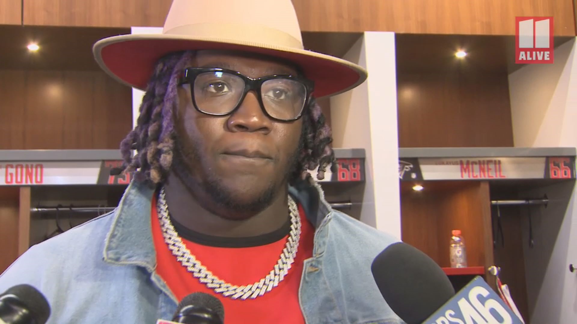 The Falcons' guard spoke to 11Alive Sports in the locker room after the team's loss to Tampa Bay, Sunday.