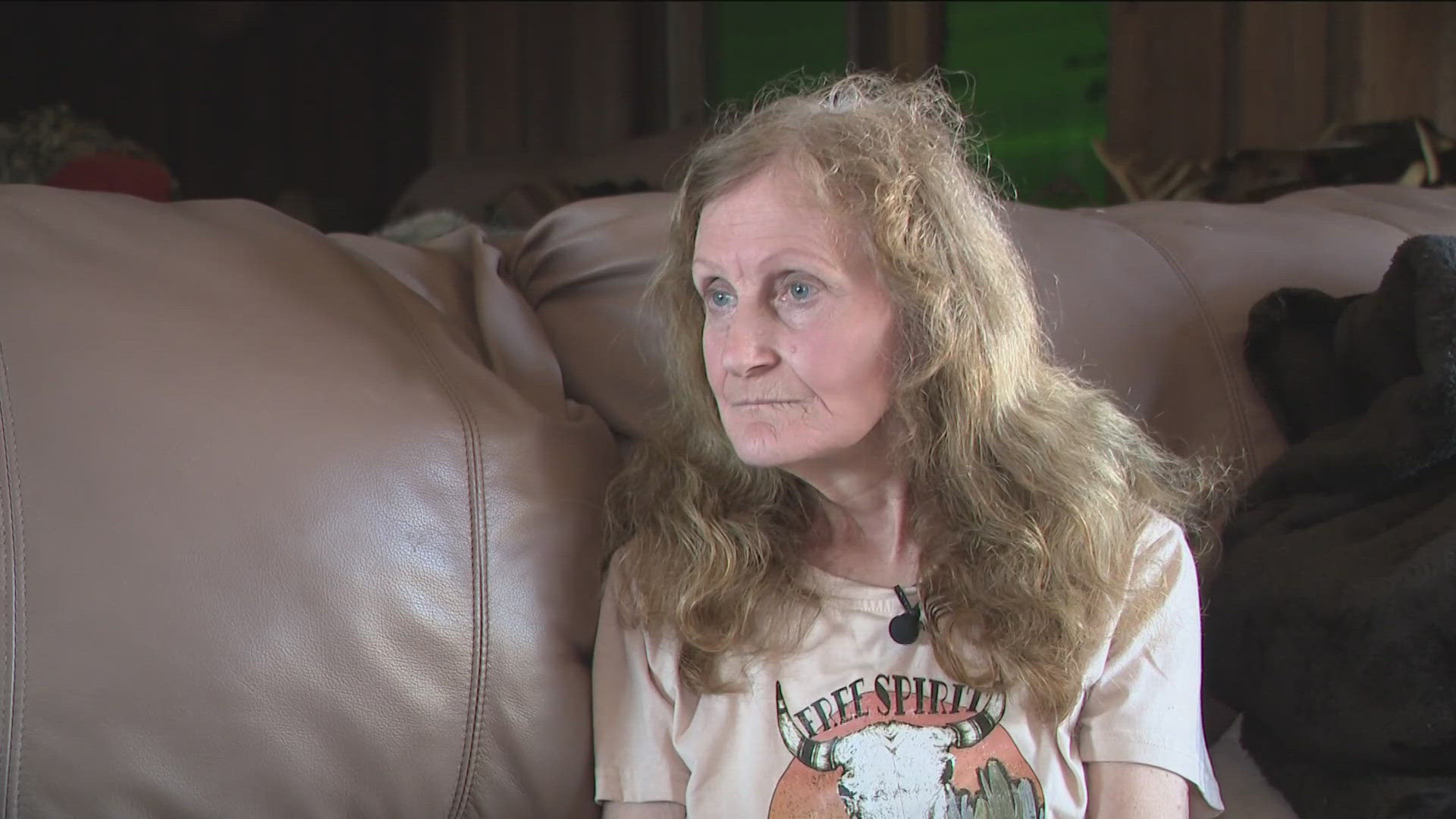 "He grabbed me and drug me to the bathroom," Altethea Olds said of her 20-year-old grandson Austin.