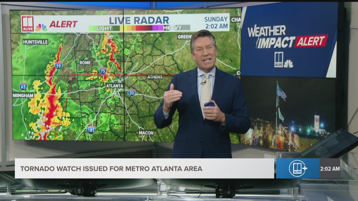 Tornado Watch issued for metro Atlanta area Tracking storms moving in