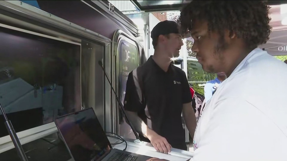 Students learn how to fly drones