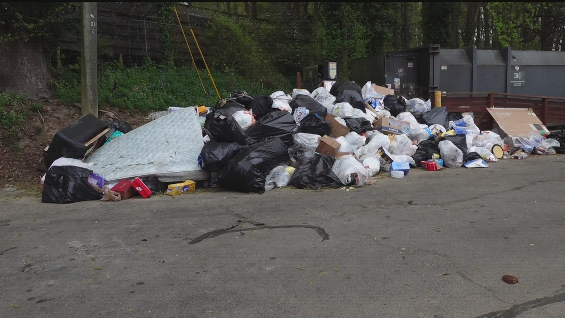 11Alive spotted everything from mattresses to furniture at The Villas of Embry Hills Apartment homes off Chamblee Tucker Road.