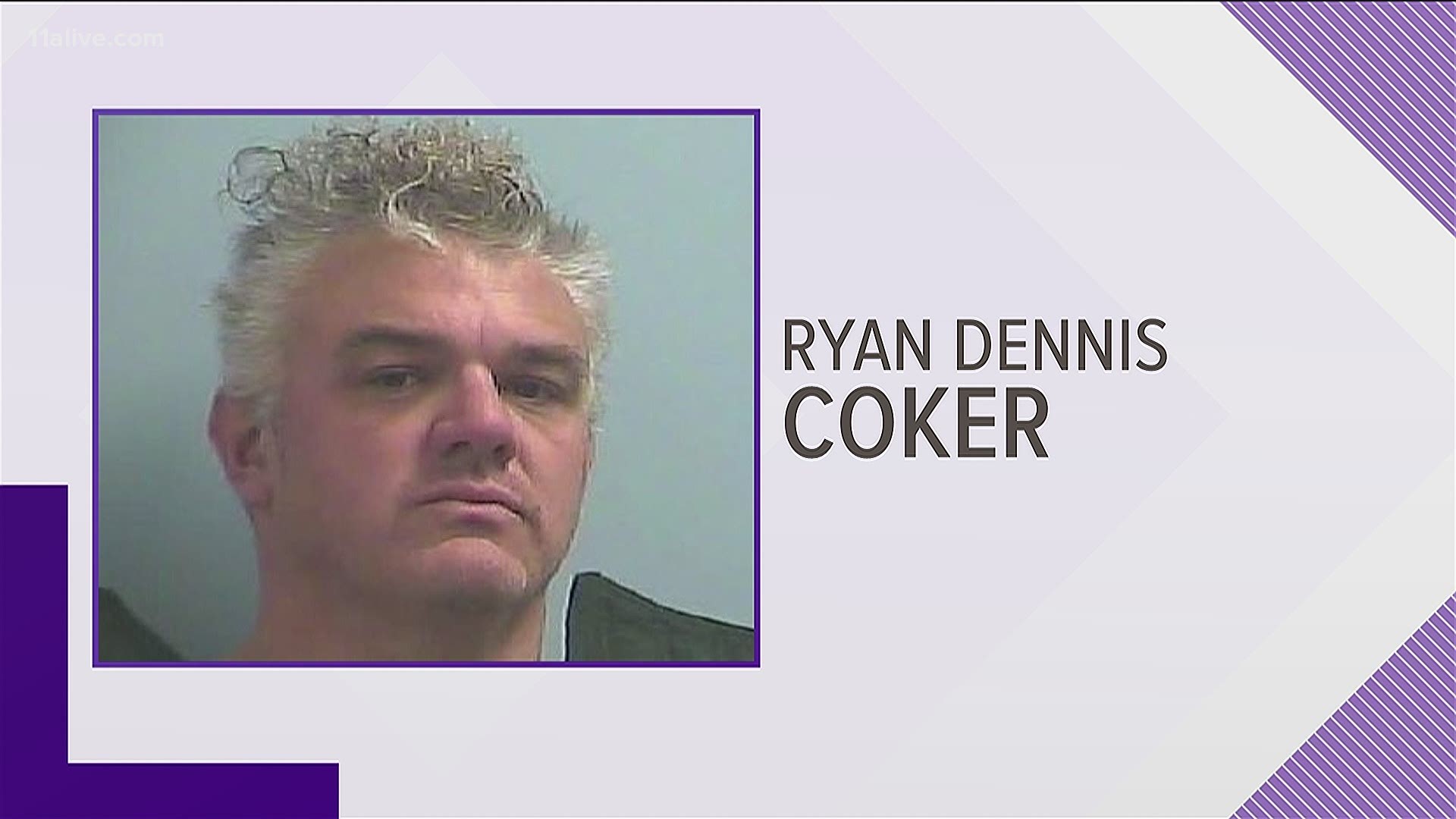 Ryan Dennis Coker, 38, is charged with six counts of sexual exploitation of children and unlawful eavesdropping.
