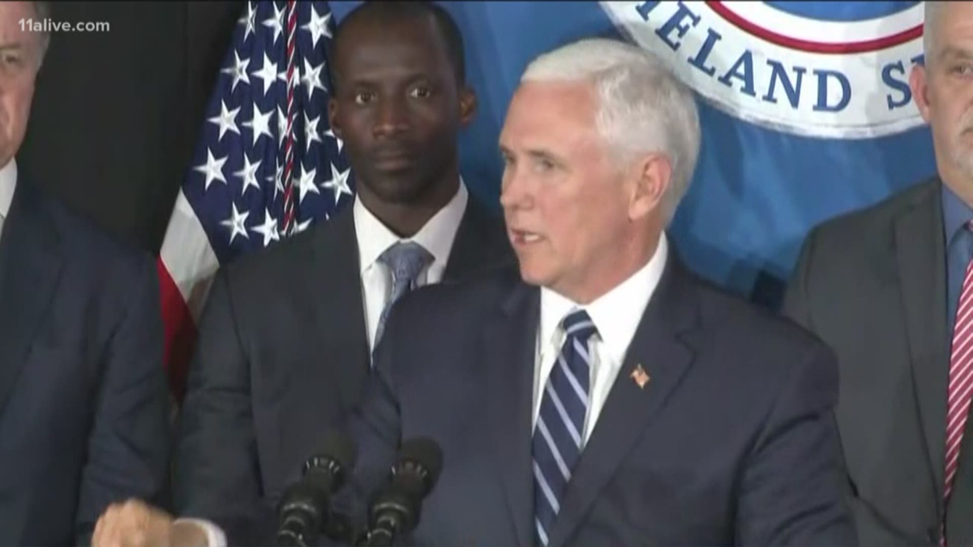 The vice president reiterated the importance of securing the southern border during his visit.