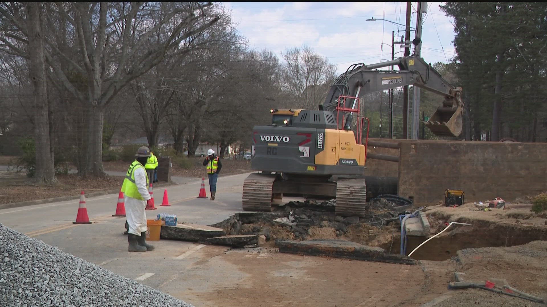 The affected area is near Macedonia Road and Red Rose Drive in Cobb County.