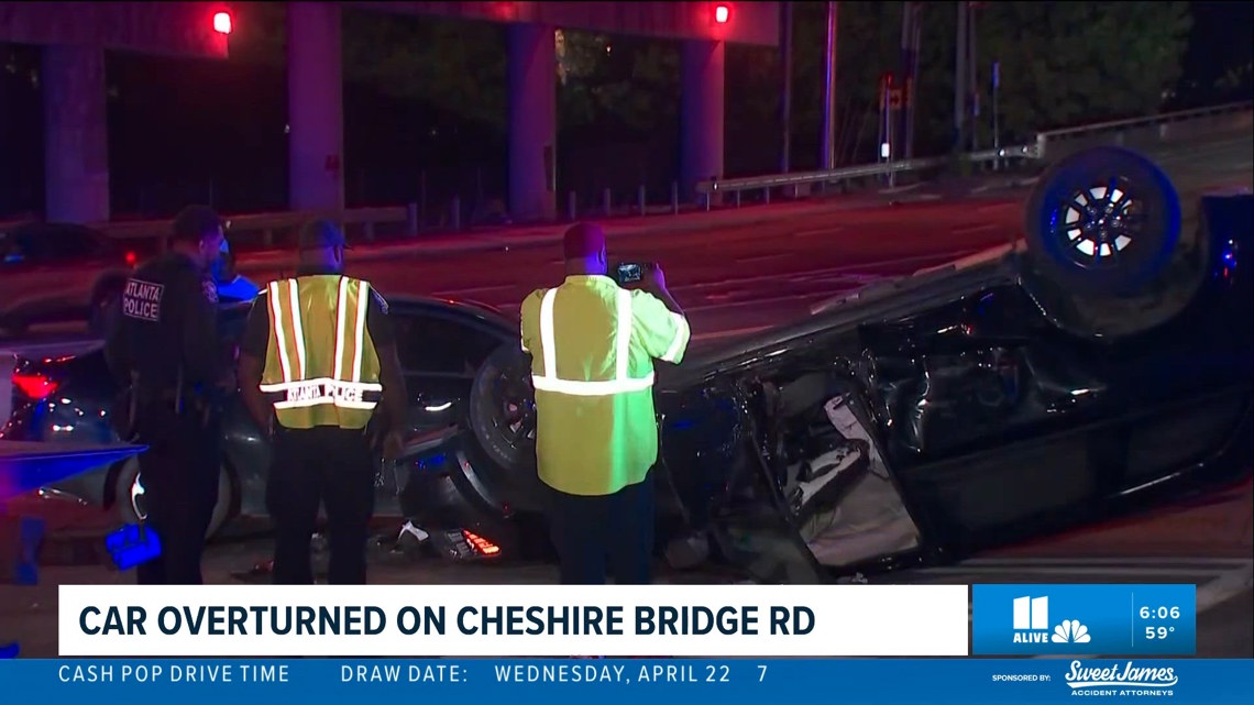 Car flips on Cheshire Bridge Road | 11alive.com