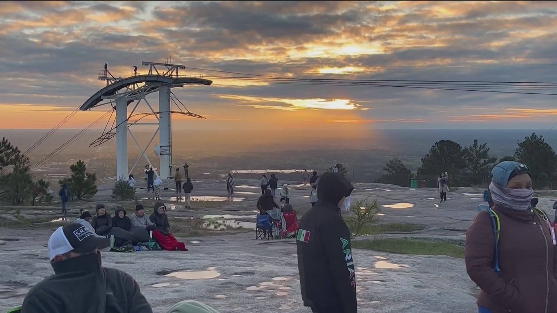 High winds complicate a successful Easter atop Stone Mountain