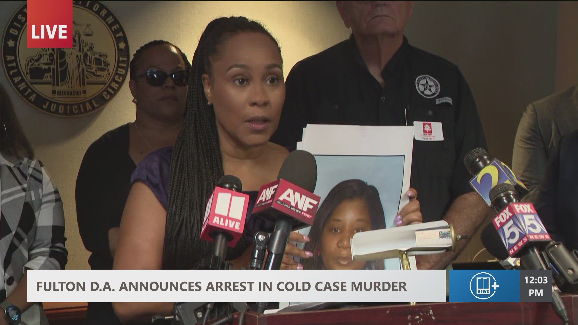 District Attorney Willis outlines the murder case and urge the public to share any information on the victim's trafficking and abuse, or on other potential victims.