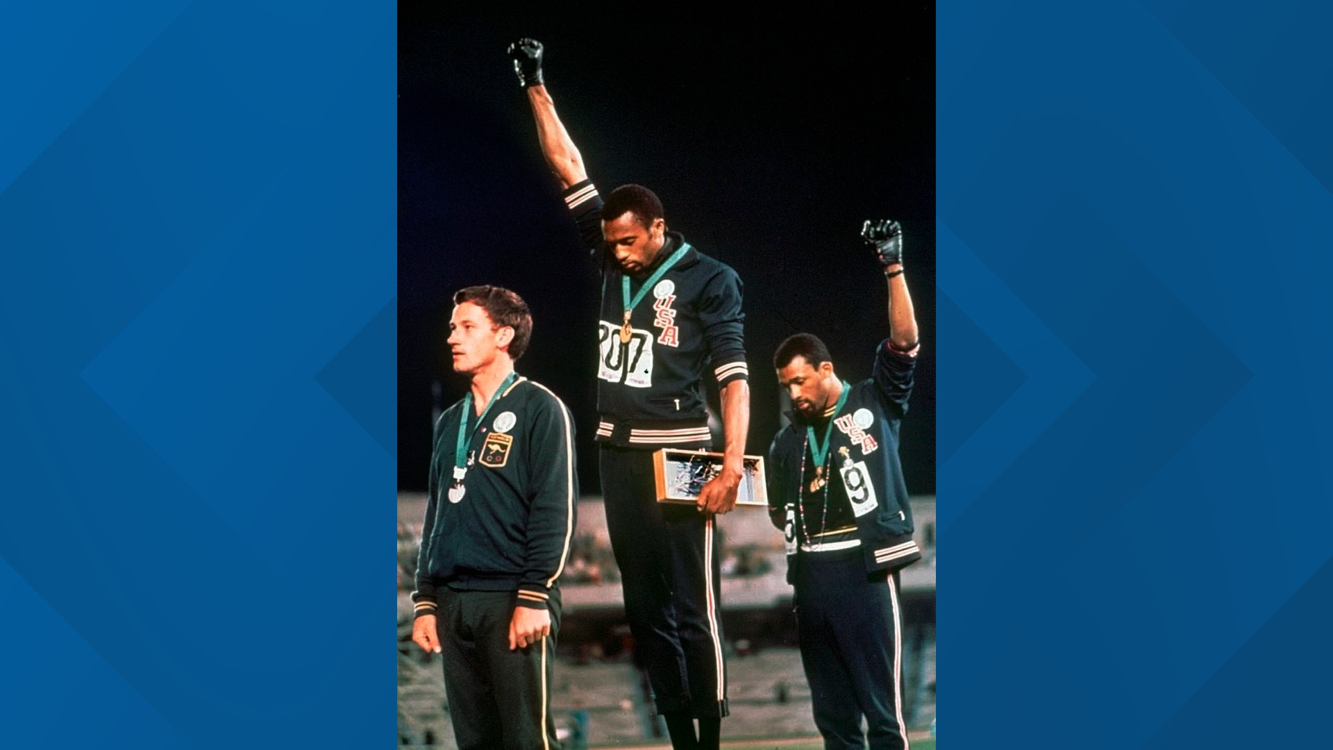 A moment remembered as one of the most overtly political and powerful statements happened on an Olympic stage in Mexico City.