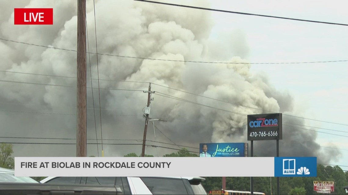 Fire reignites at Rockdale County BioLab, evacuation area expanded