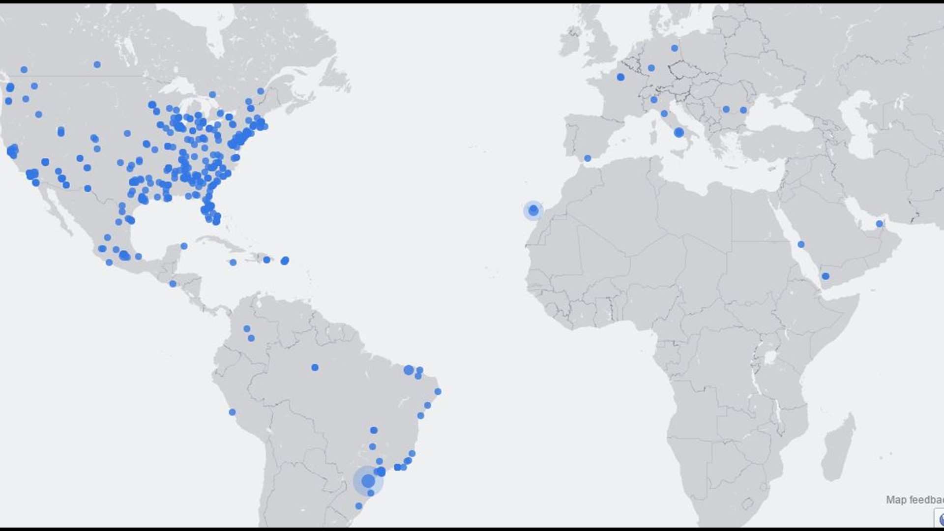 Facebook World Map Dynamic Facebook Live Map gives unusual look at the world | 11alive.com