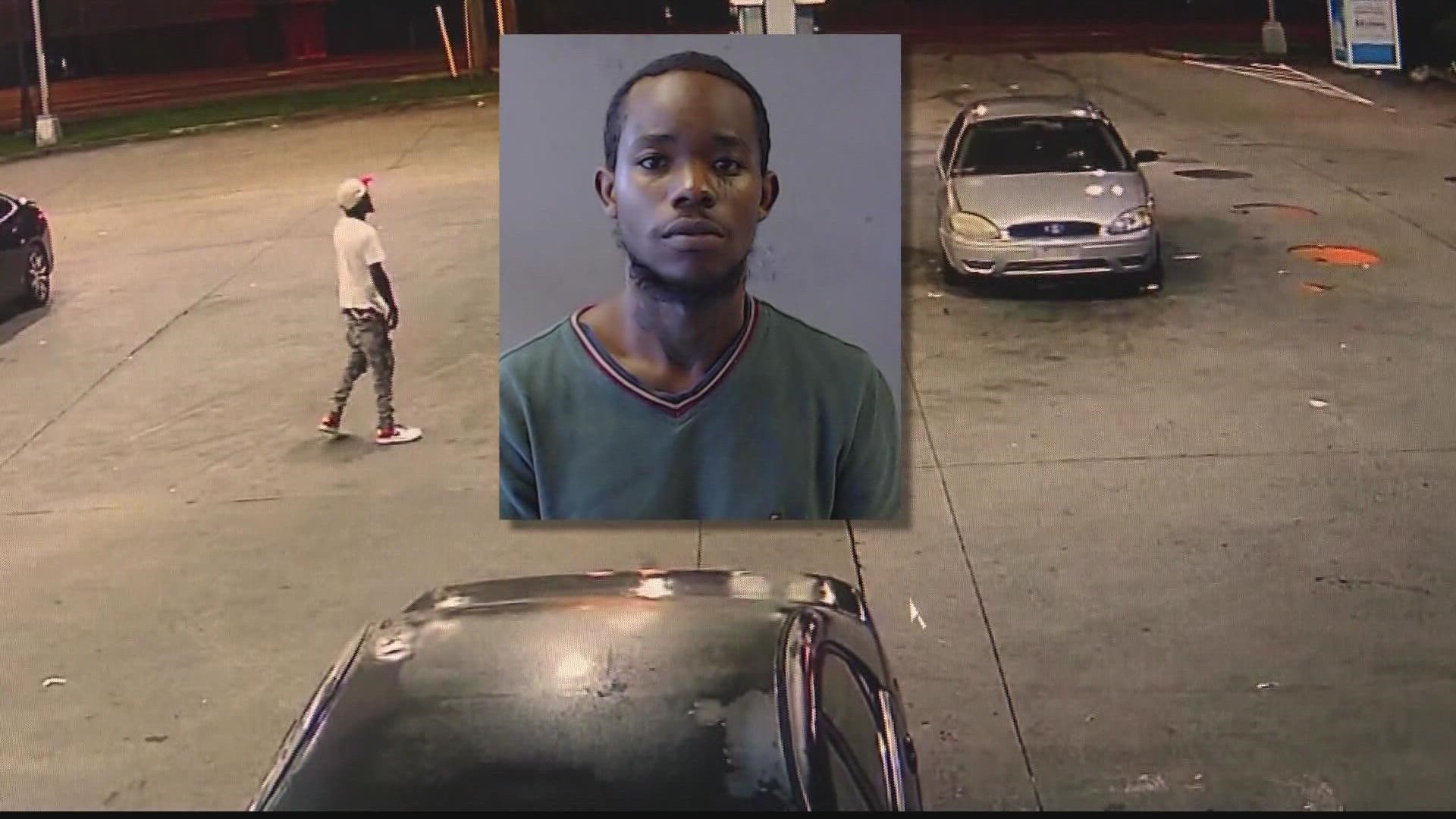 Deputies arrested a 25-year-old in connection with the shooting and killing of a man at a gas station earlier this month, the DeKalb County Sheriff said.