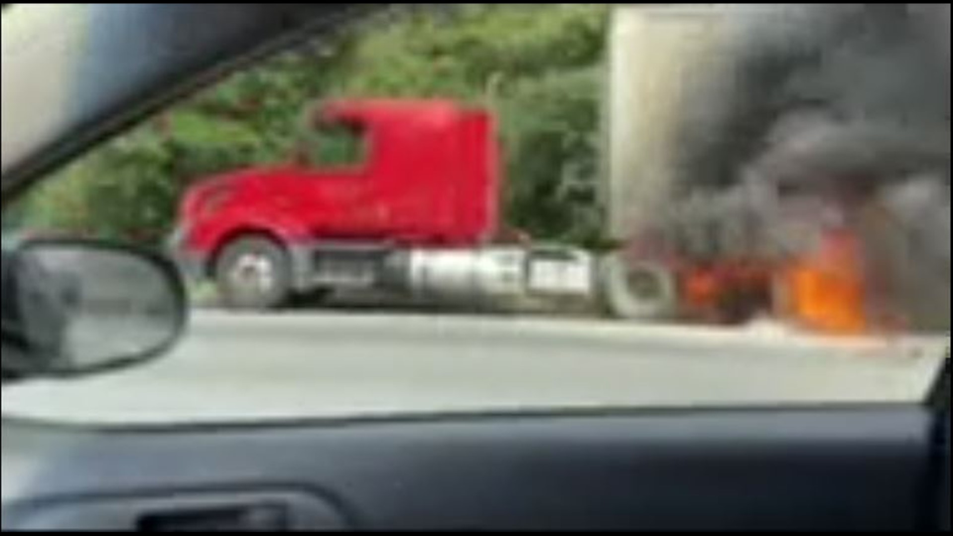 A viewer shared this video of a truck fire that happened Monday morning.
