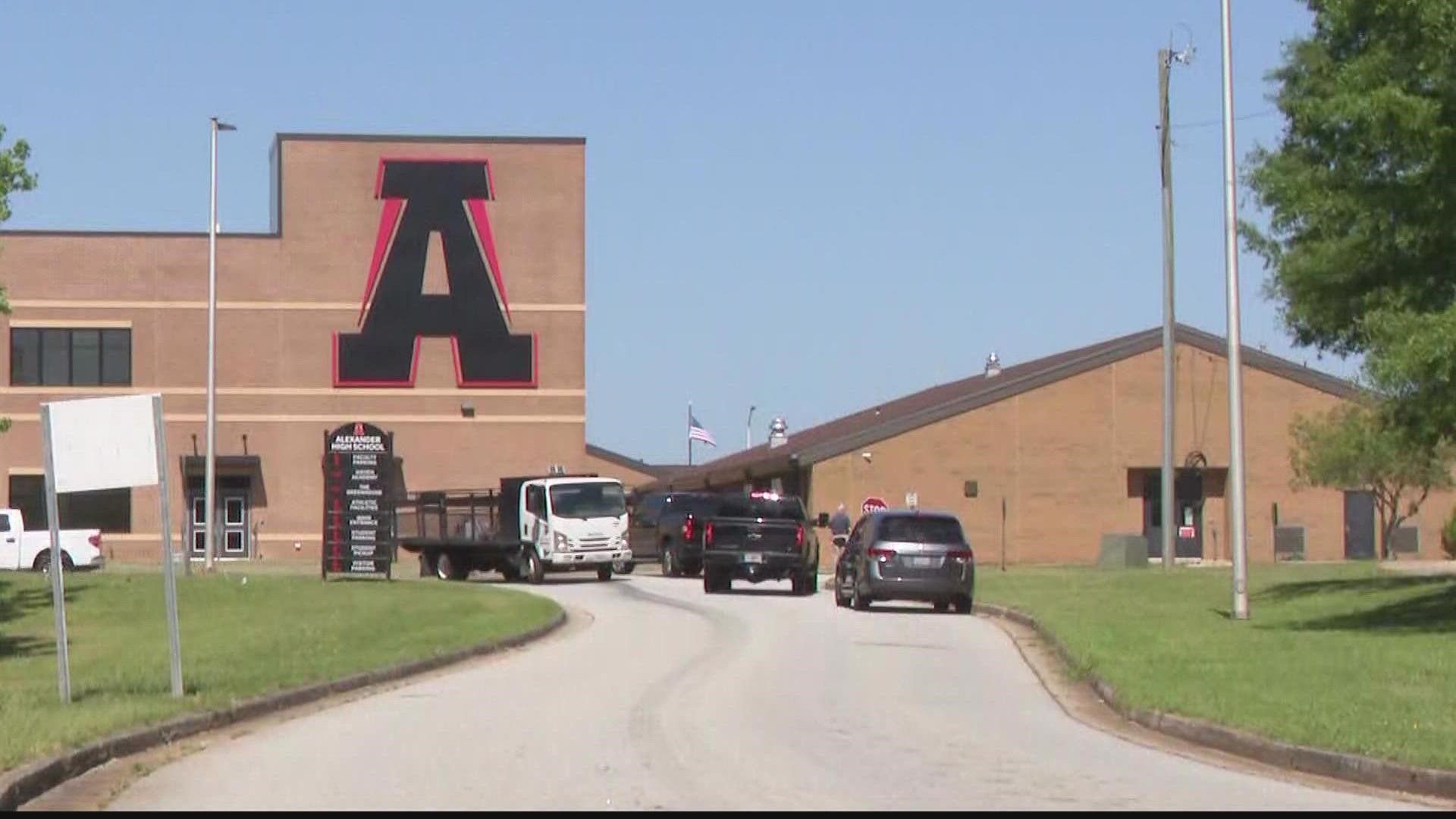 It happened early Tuesday morning at Alexander High School.