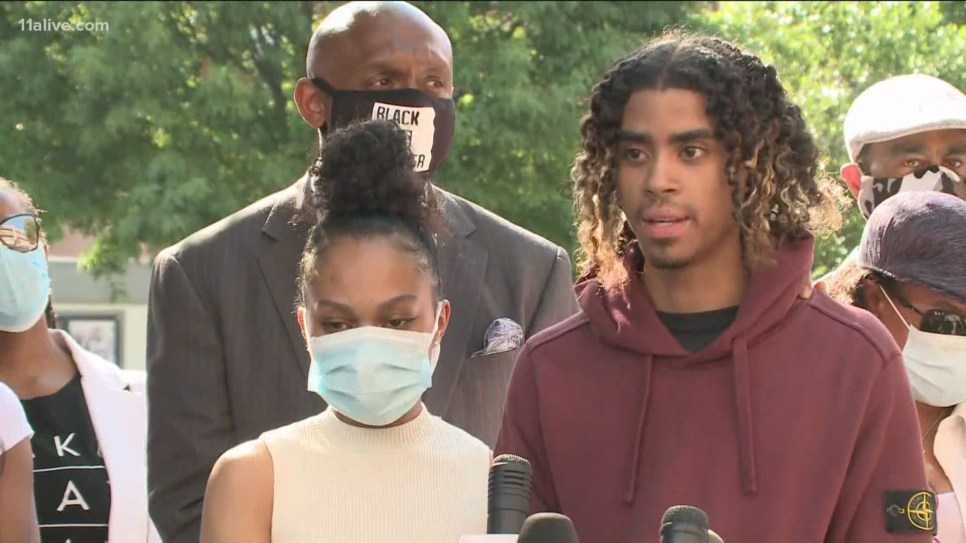 His attorneys held a news conference Thursday about the incident that happened over the weekend during a protest.