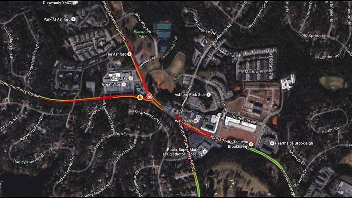 Traffic clearing after gas leak snarls Brookhaven traffic