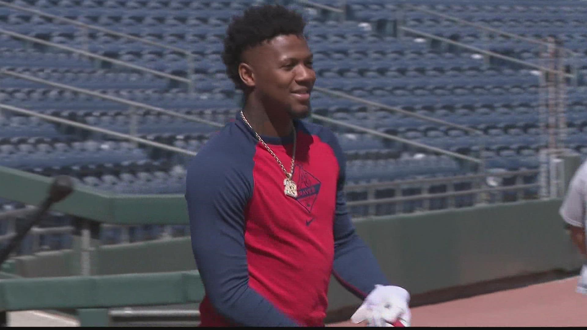 Acuña Jr. is rehabbing with the Gwinnett Stripers until he's cleared to play with his major league team.