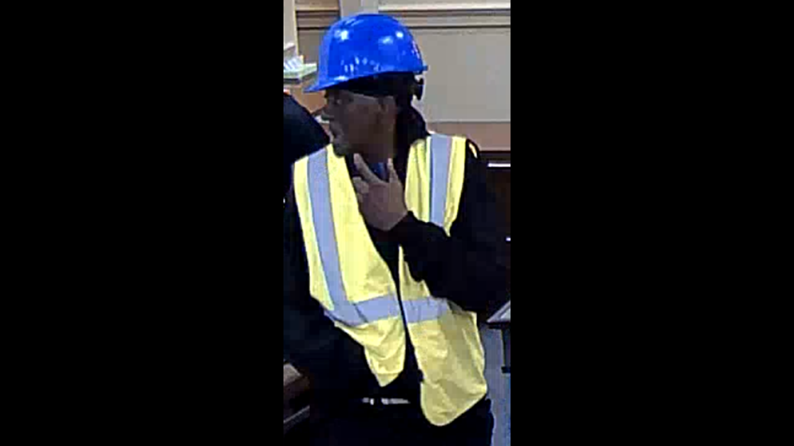 PHOTOS: Man dressed as construction worker robs bank | 11alive.com