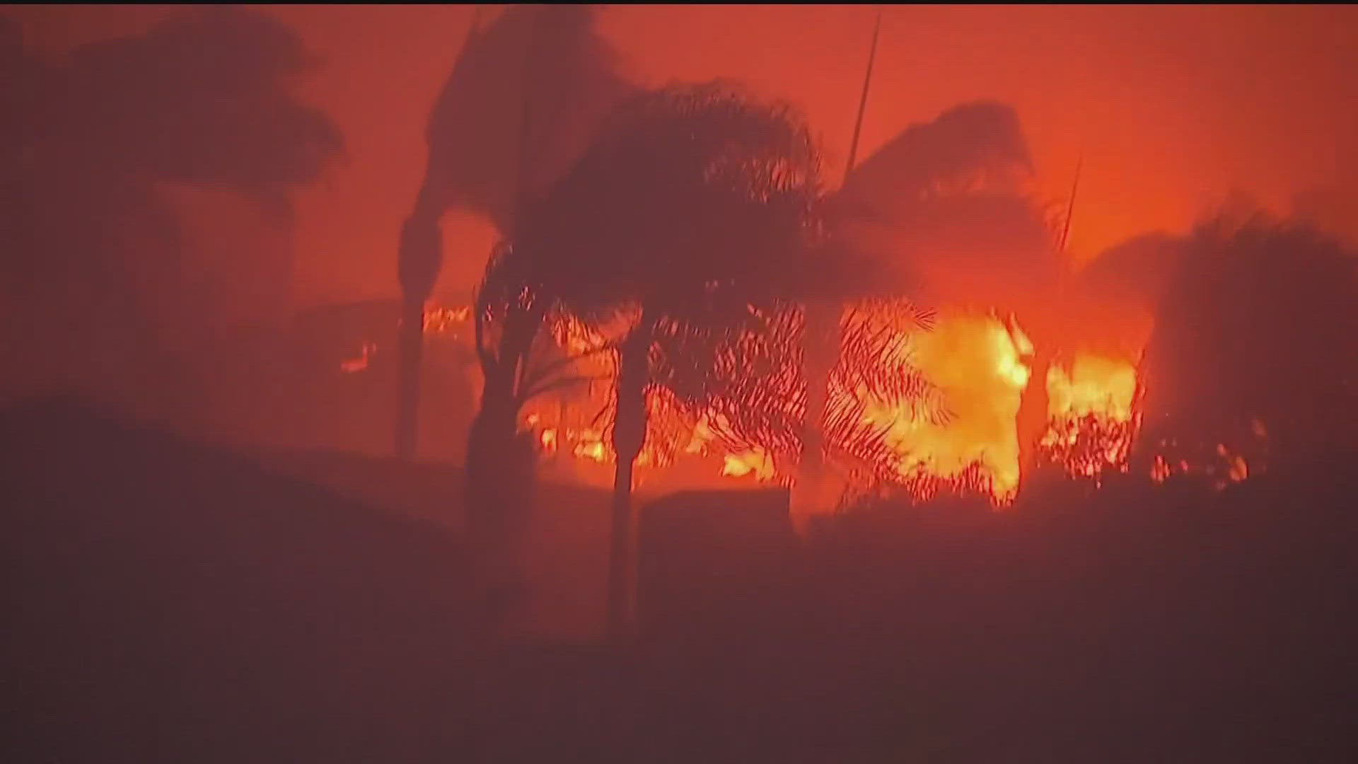 Pacific Palisades wildfire has destroyed many structures as winds kick