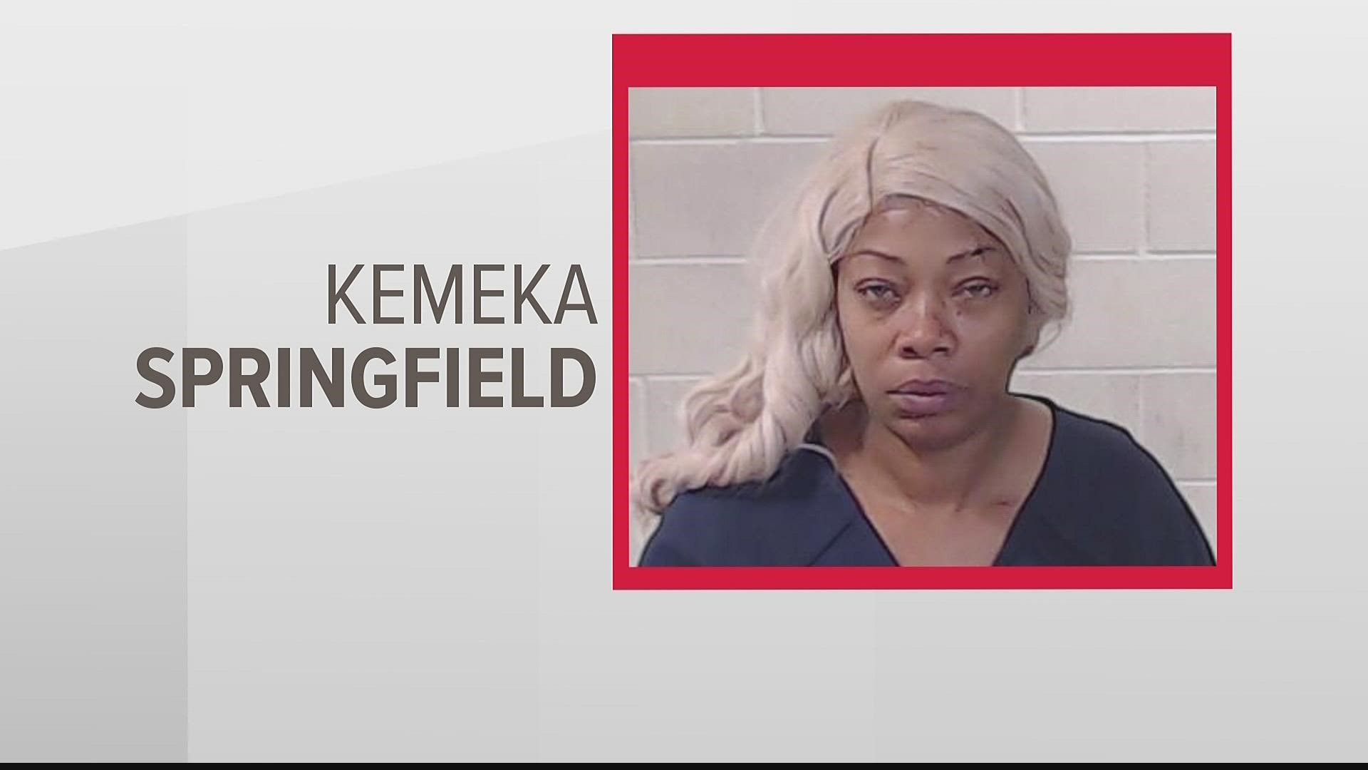 Kameka Springfield, 44, was charged with aggravated assault and possession of a firearm during the commission of a felony.