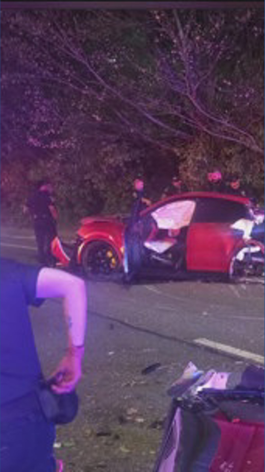 Porsche SUV splits entirely in half after slamming into tree in wild ...