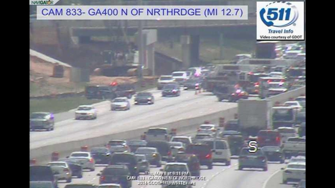 All lanes of GA 400 NB reopened at Northridge | 11alive.com