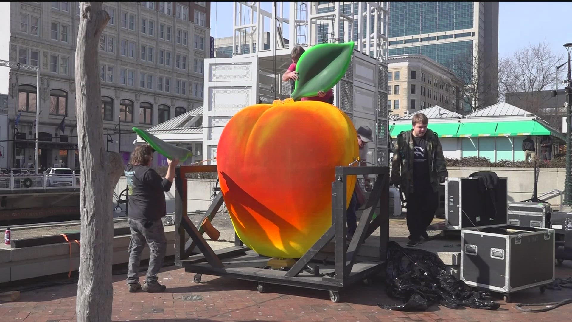 Typically, an 800-pound peach falls from a 138-foot tower to help count down to a new year, bringing in people from all over the state to Atlanta.