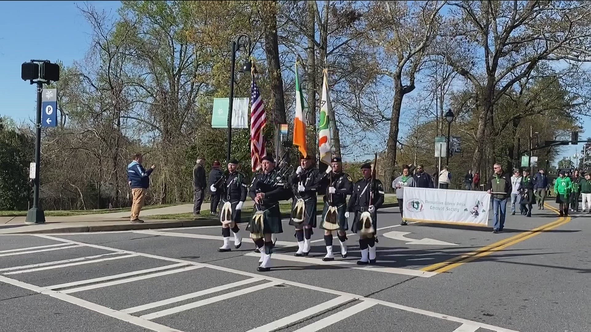 Several performers paraded down the streets to celebrate Georgia's Irish community.