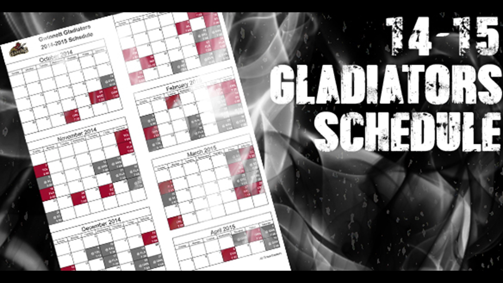 Gladiators announce 20142015 schedule