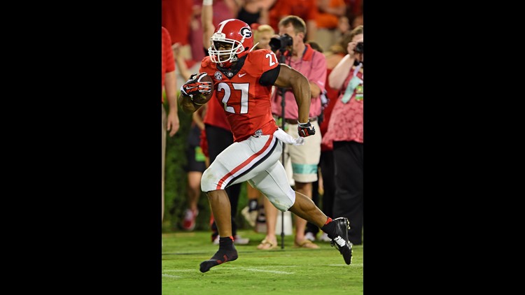 Nick Chubb Georgia Bulldogs #27 NCAA Jersey - Red