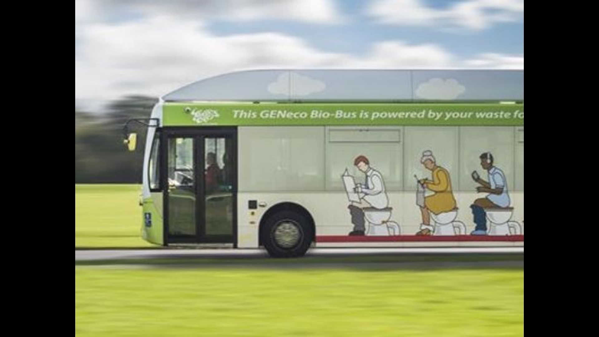 Poop bus fueled by human waste