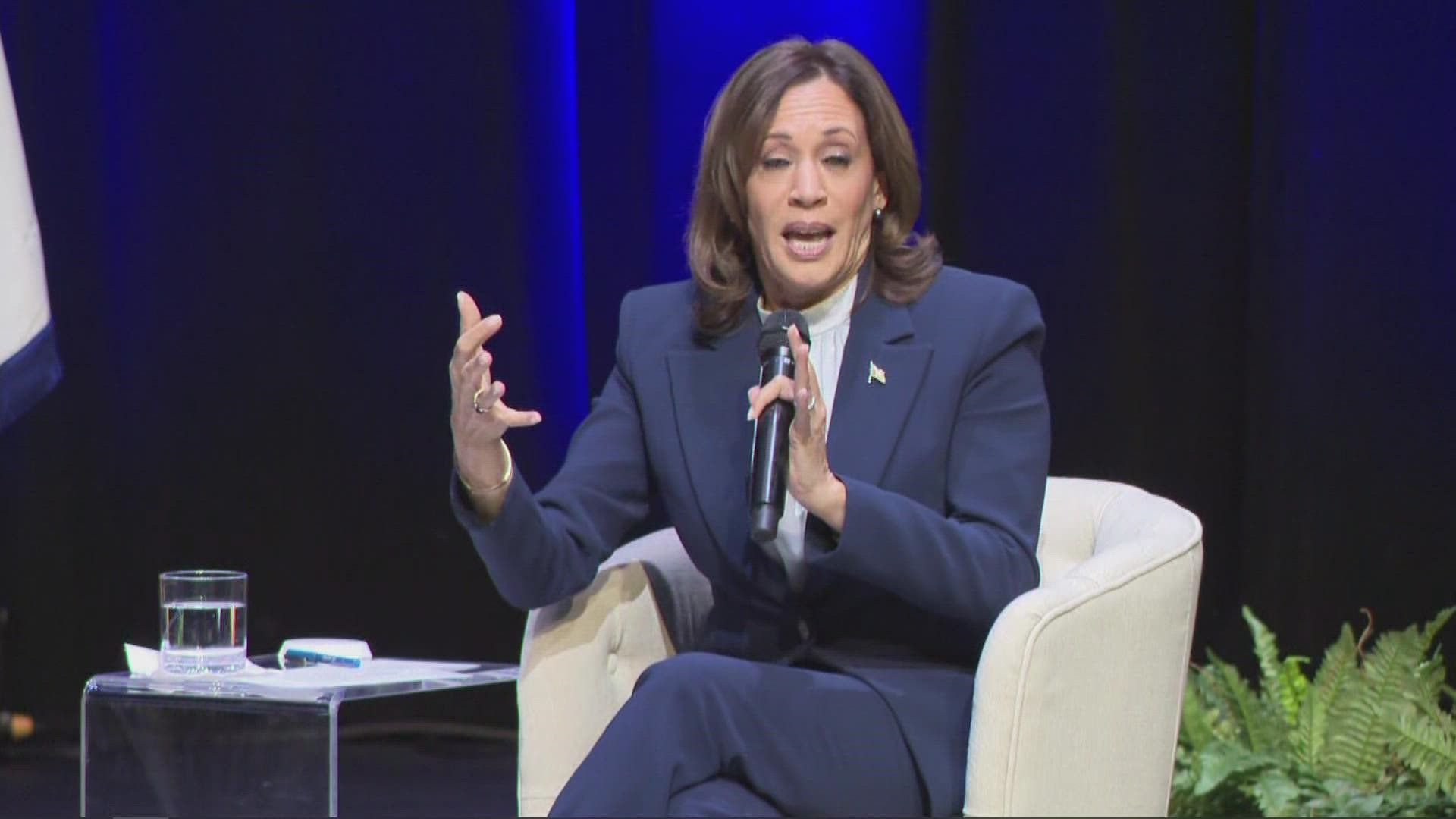 Vice President Kamala Harris returned to Atlanta today. She spoke just one day after the President's State of the Union address.