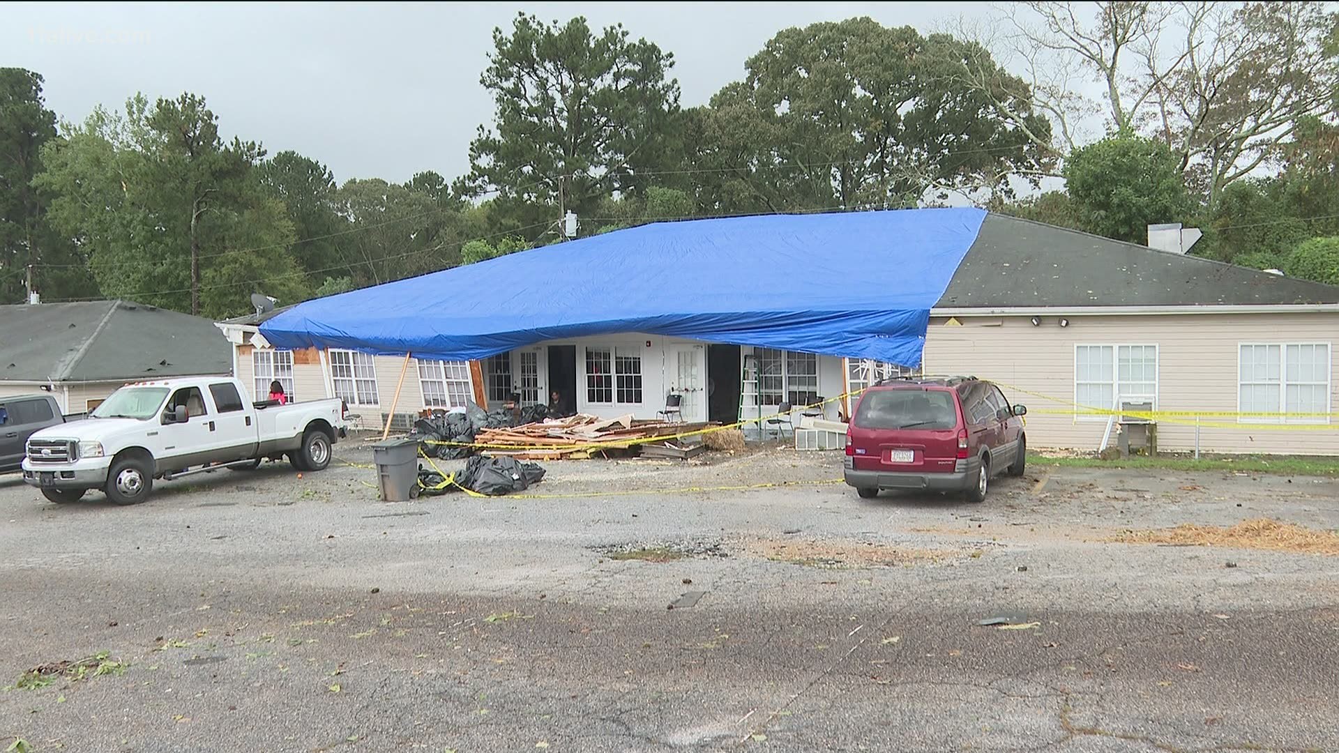 The shelter was only a short distance from a tornado that touched down in Newton County amid storms across the region.