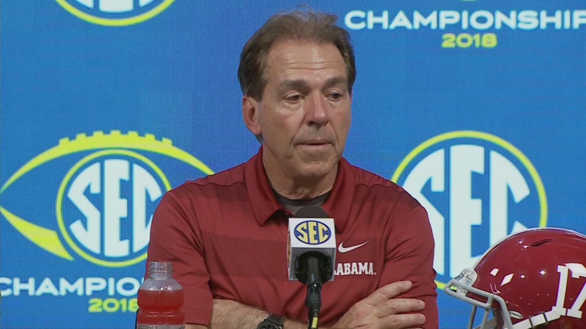 The Alabama coach gave the ultimate compliment to UGA in the postgame session, saying he wouldn't want to face the Dawgs again.