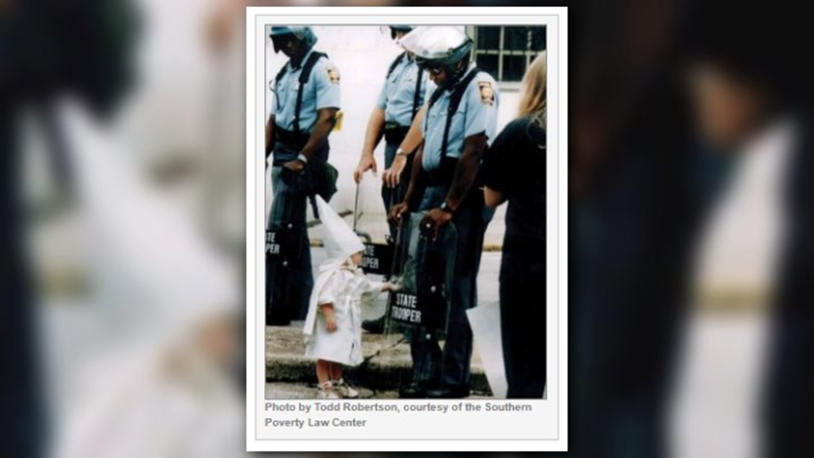 Verify Is Widely Shared Photo Of Black Charlottesville Officer From August Rally 11alive Com - kkk outfit roblox id