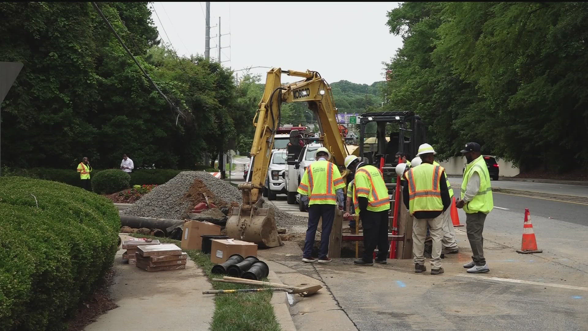 Atlanta Watershed crews made repairs after a valve failure left dozens of Buckhead homes without water for more than a day.