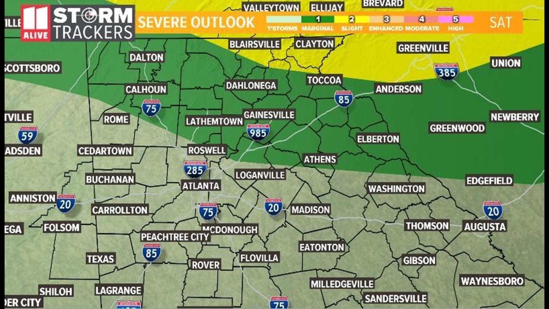 Isolated severe storms possible in north Georgia | 11alive.com