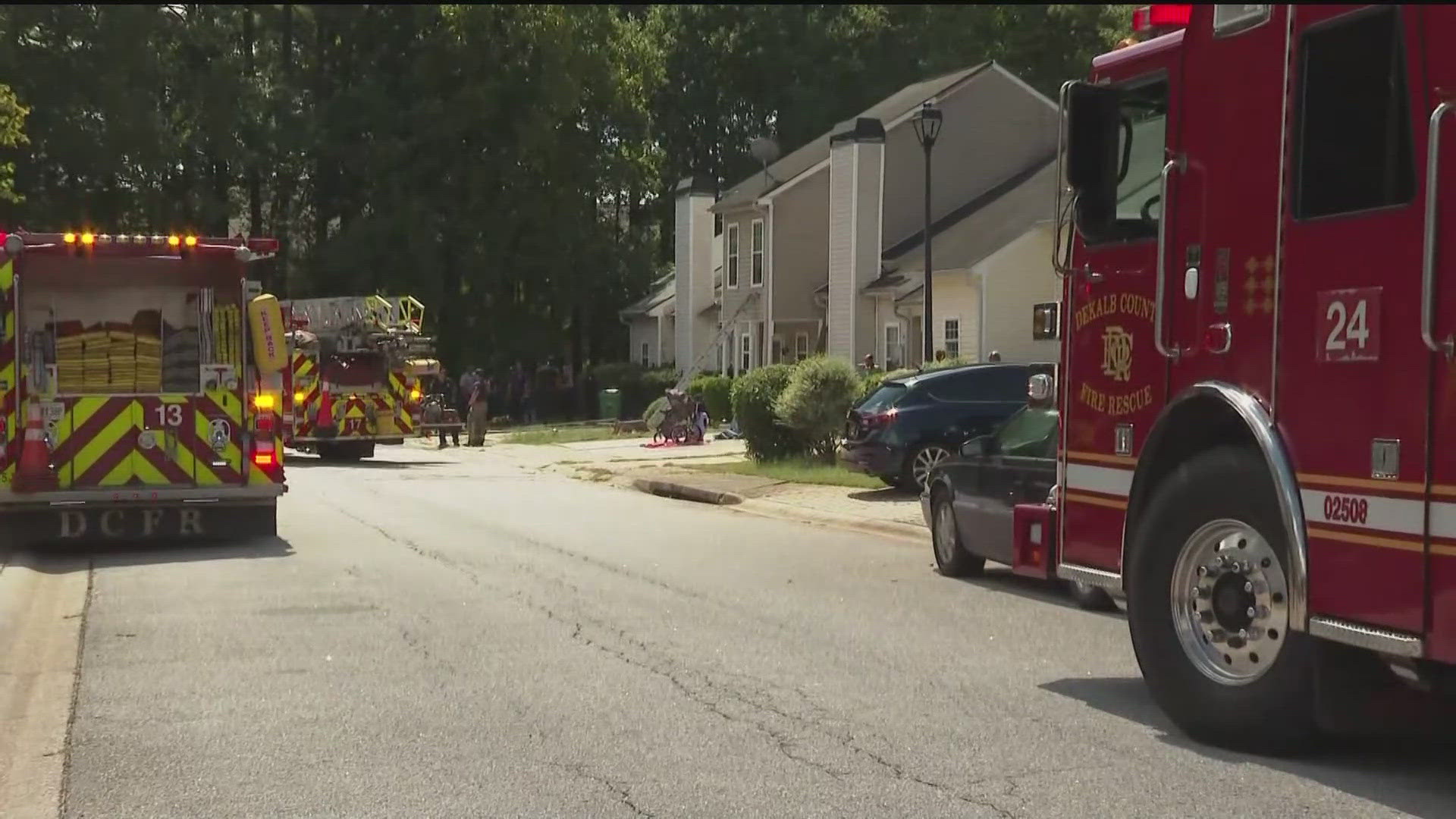 The fire happened on Wellington Chase Court.