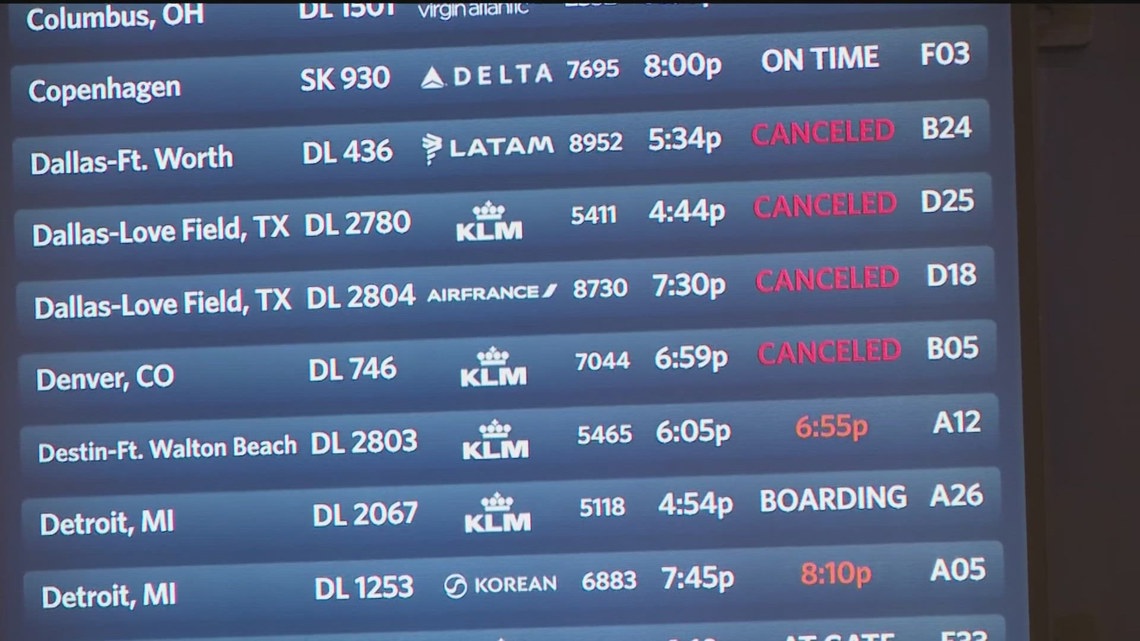 Pace of flight cancellations at Atlanta airport slows Tuesday