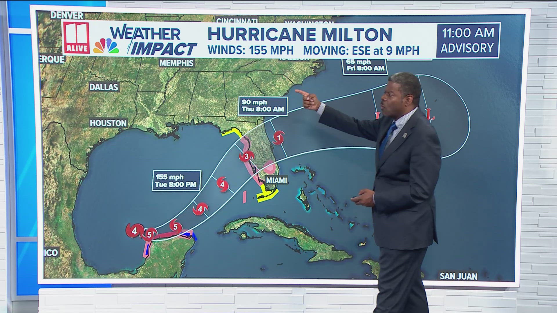 Milton will become a category 5 hurricane later Monday