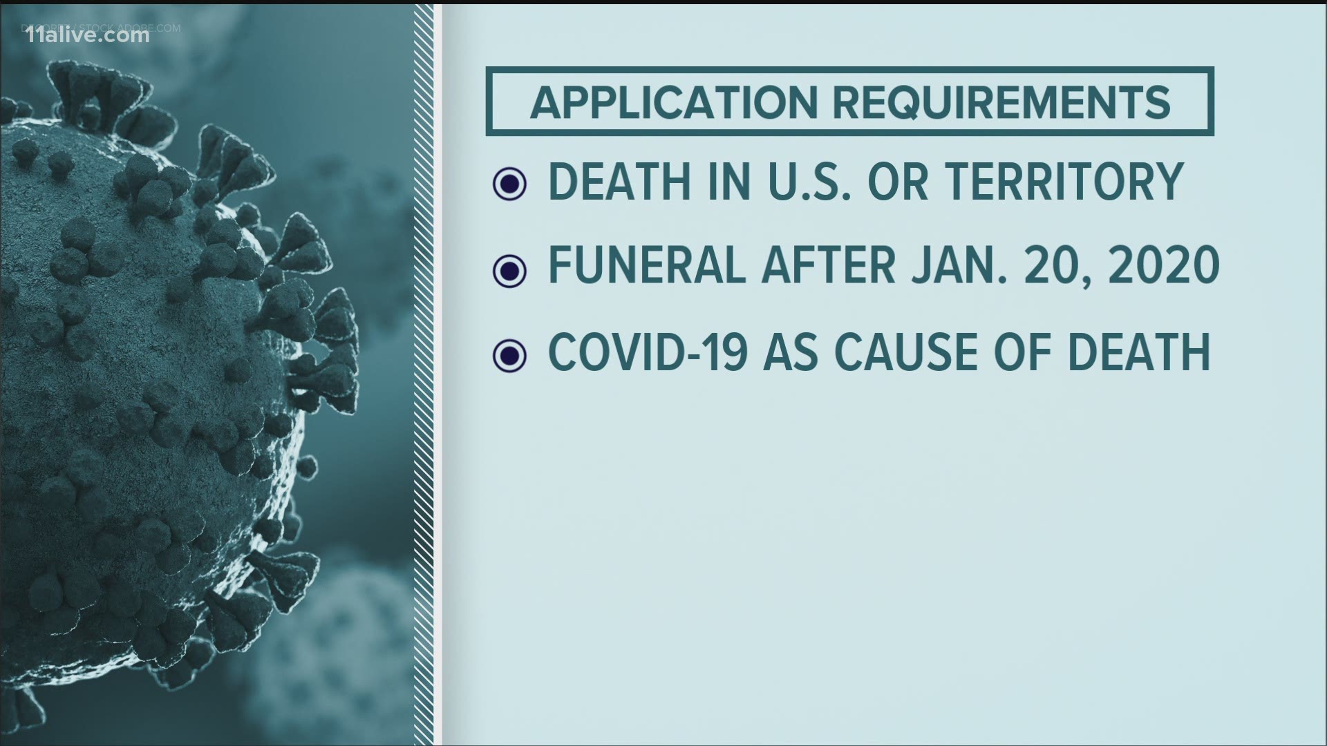 People who have lost loved ones to the virus can apply for help with funeral costs.