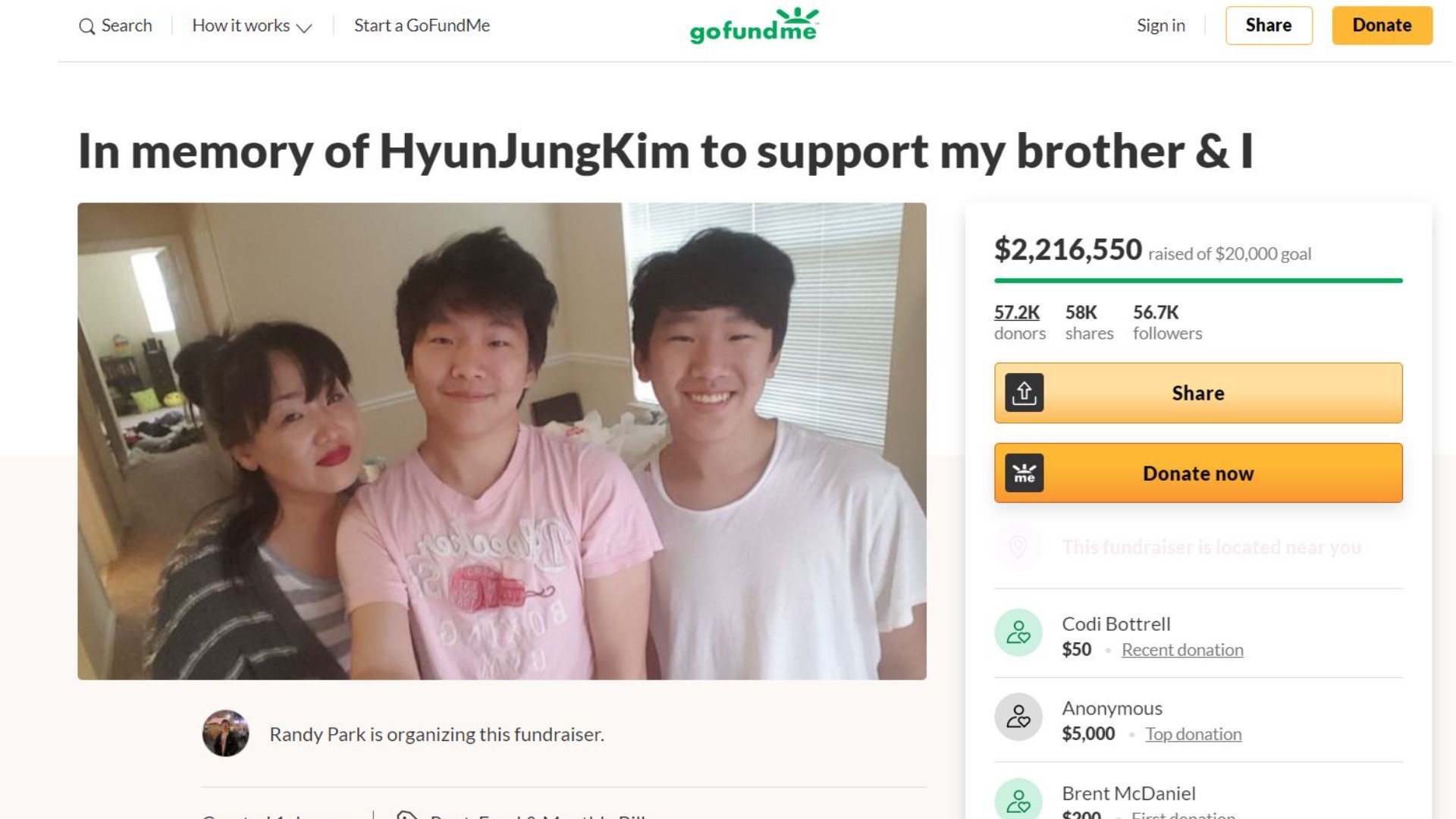GoFundMe for sons of Atlanta spa shooting victim Hyun Jung Grant