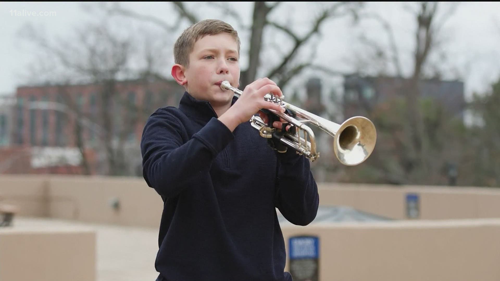A 12-year-old Atlanta trumpet player was highlighted during today's inauguration parade as one of America’s heroes in the community.