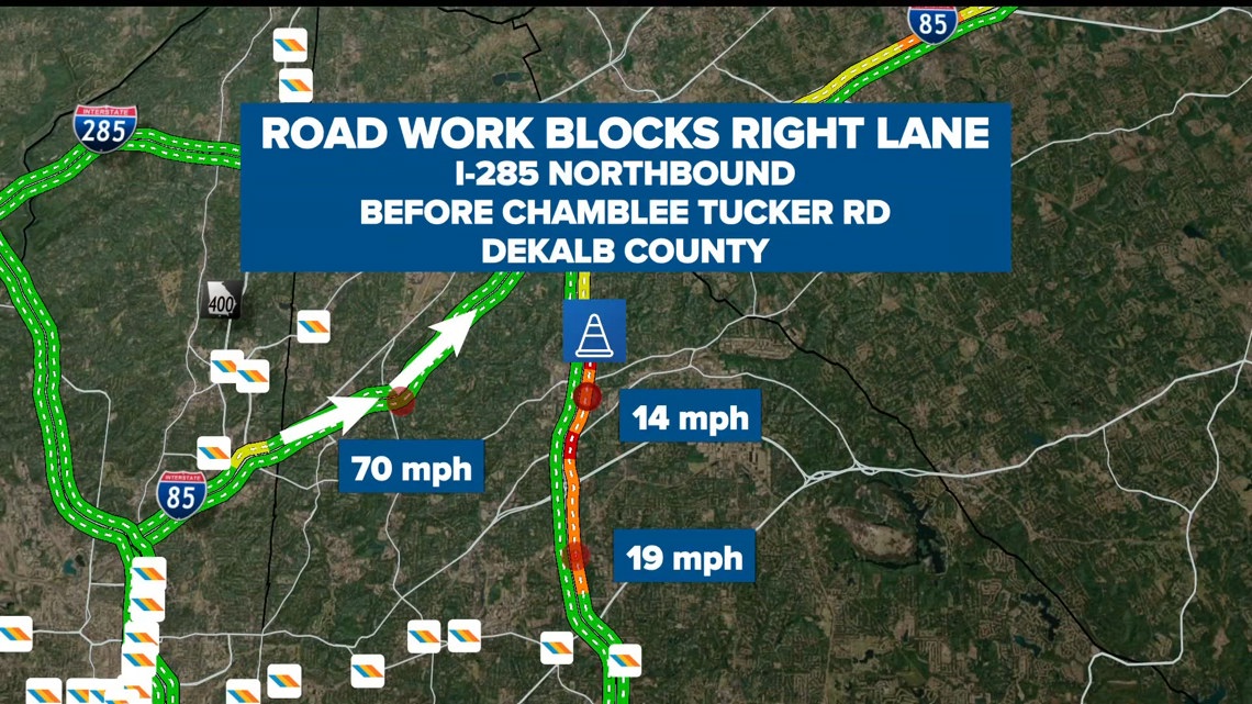 Road work on I-285 NB in DeKalb County causing slowdowns | 11alive.com
